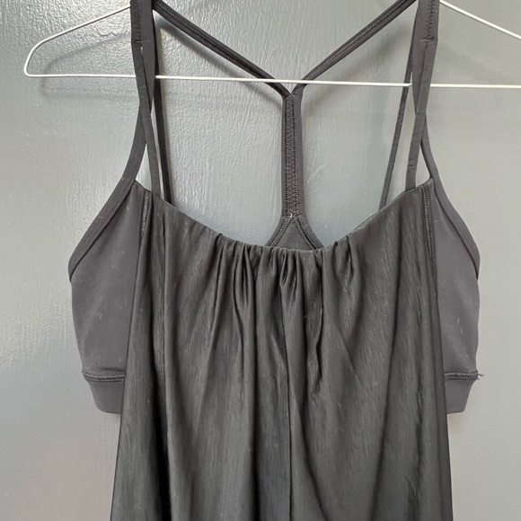 Lululemon Flow Y 2 in 1 Tank Black Size 8 - Picture 2 of 6